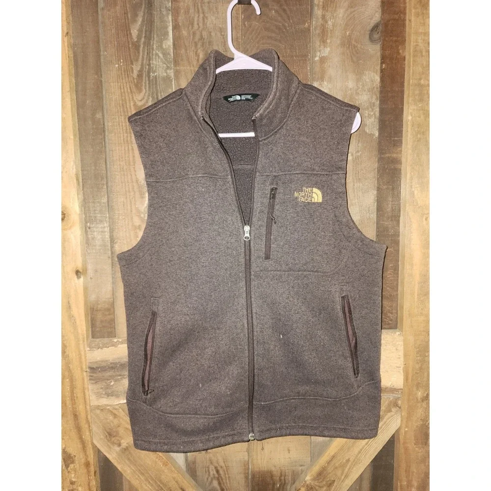 The North Face Men's Chocolate Brown Full Zip Vest Stand-Up Collar M Outdoor